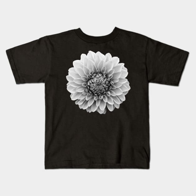 Black, white, gray flower Kids T-Shirt by letnothingstopyou